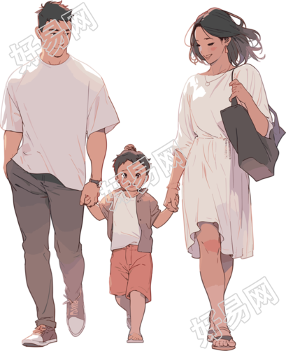 温馨家庭透明背景素材