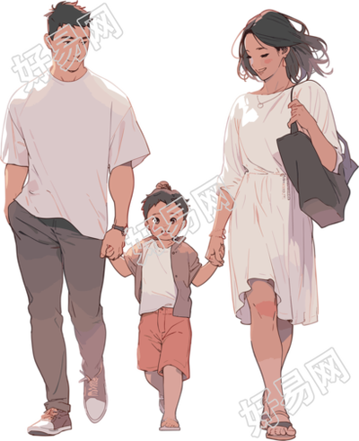 温馨家庭透明背景素材