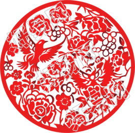 红色剪纸商业设计元素