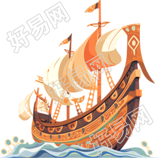 帆船透明背景插图