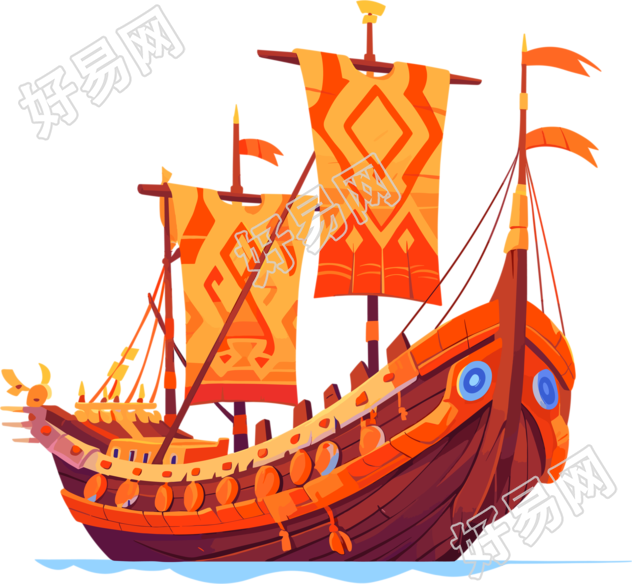 帆船图形设计元素