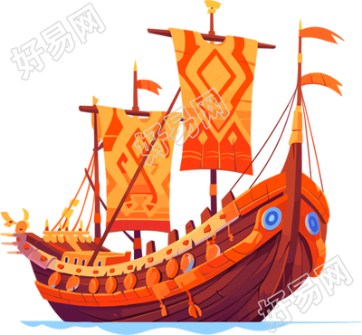 帆船图形设计元素