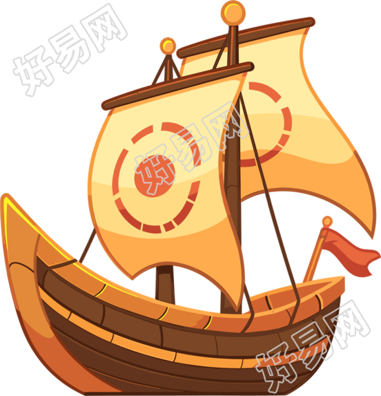 帆船透明背景高清插图