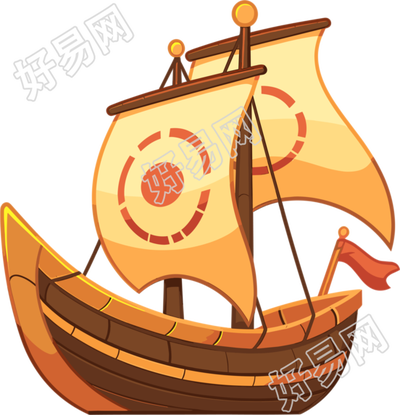 帆船透明背景高清插图