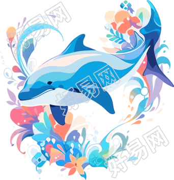 海豚创意插画设计