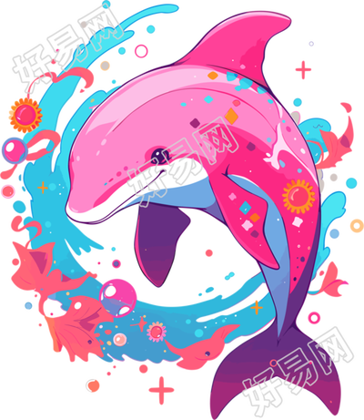 海豚插画设计素材