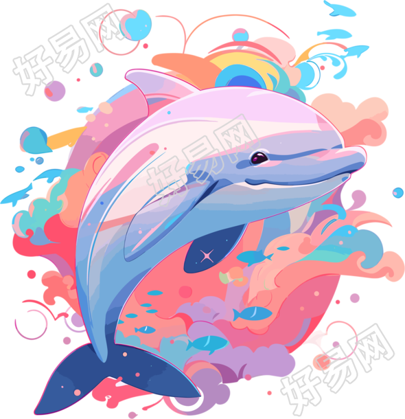 海豚透明背景设计元素