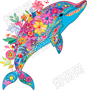 可爱海豚创意设计素材