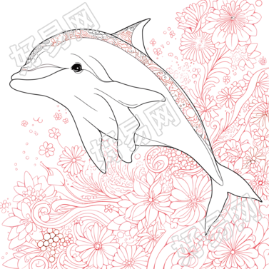 可爱海豚插画设计元素