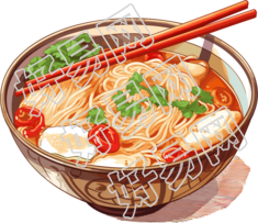 螺蛳粉透明背景插画