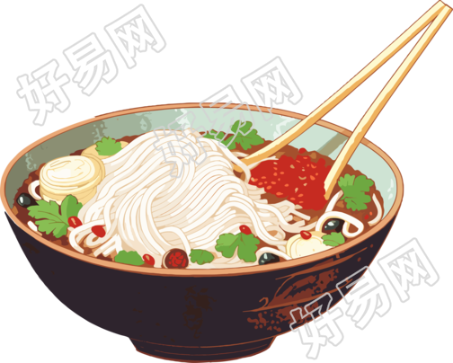 螺蛳粉插画设计元素