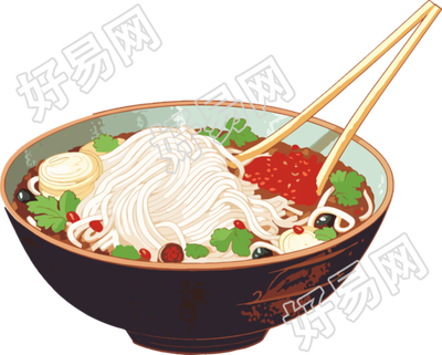 螺蛳粉插画设计元素