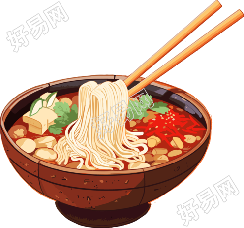 螺蛳粉透明背景插画素材