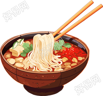 螺蛳粉透明背景插画素材