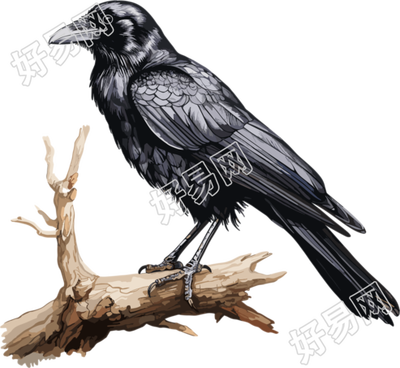 卡通乌鸦透明背景插画