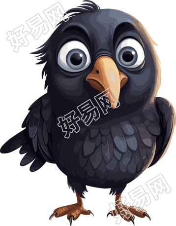 卡通乌鸦可商用插画