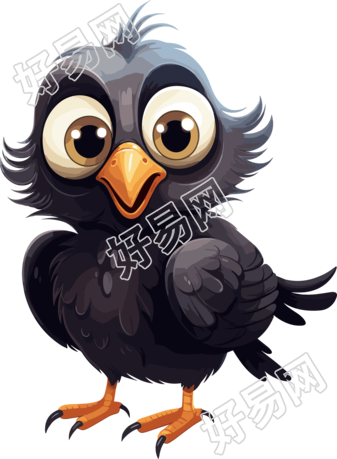 卡通乌鸦图形设计元素