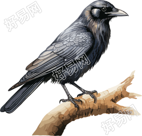 卡通乌鸦可商用插图
