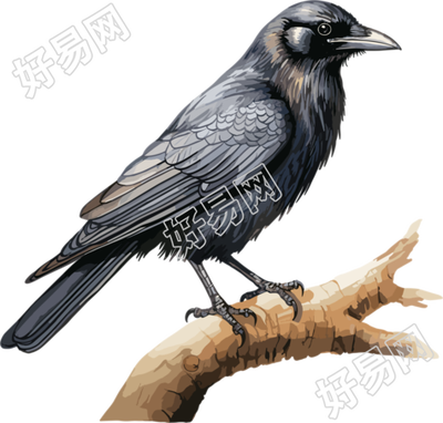 卡通乌鸦可商用插图