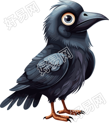 卡通乌鸦插画设计元素