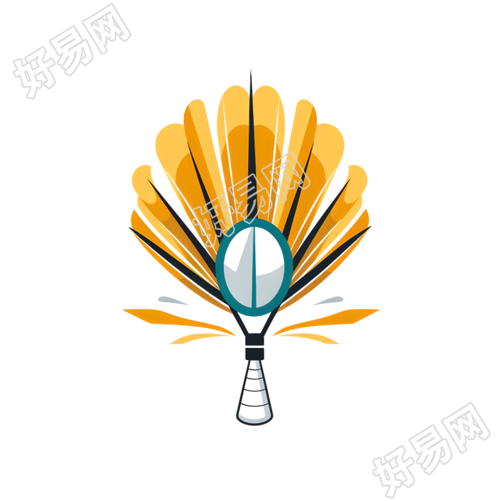 羽毛球图标透明背景插画