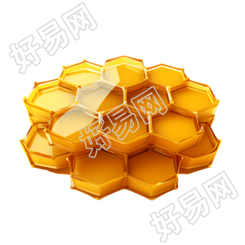 3D蜂巢卡通插图