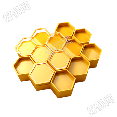 3D蜂巢图形设计元素