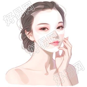女性护肤插图