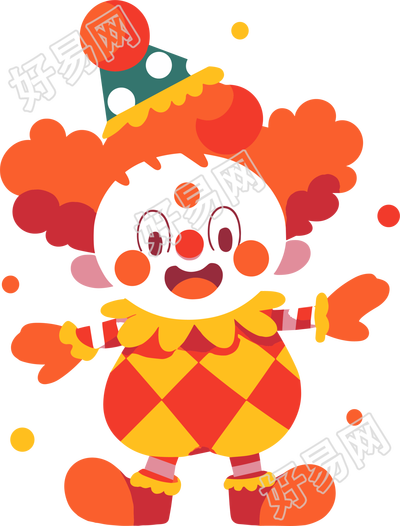 卡通小丑插画设计元素