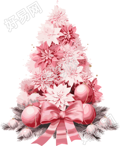 粉色圣诞树PNG图形素材