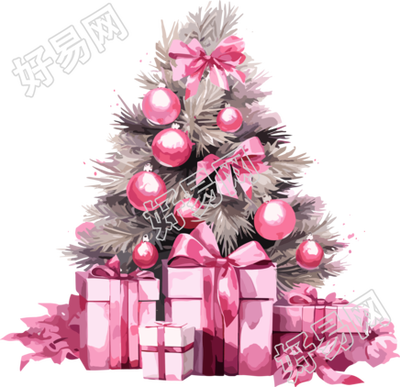 粉色圣诞树高清图形素材