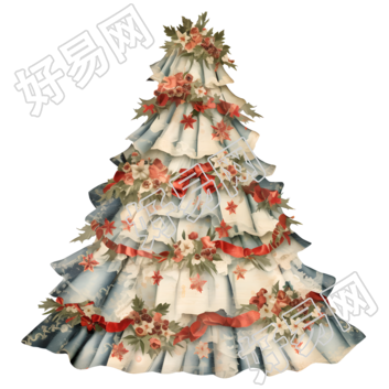 复古圣诞树装饰创意设计素材