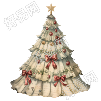 复古圣诞树装饰商用设计元素