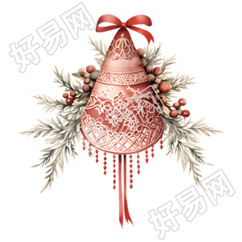 复古圣诞装饰插画设计元素