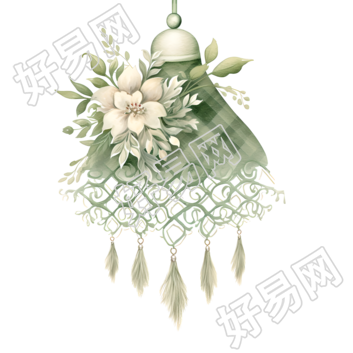 复古圣诞装饰水彩剪贴画素材