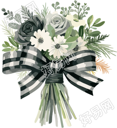 复古圣诞花束商业设计元素