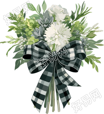 复古圣诞花束可商用PNG素材