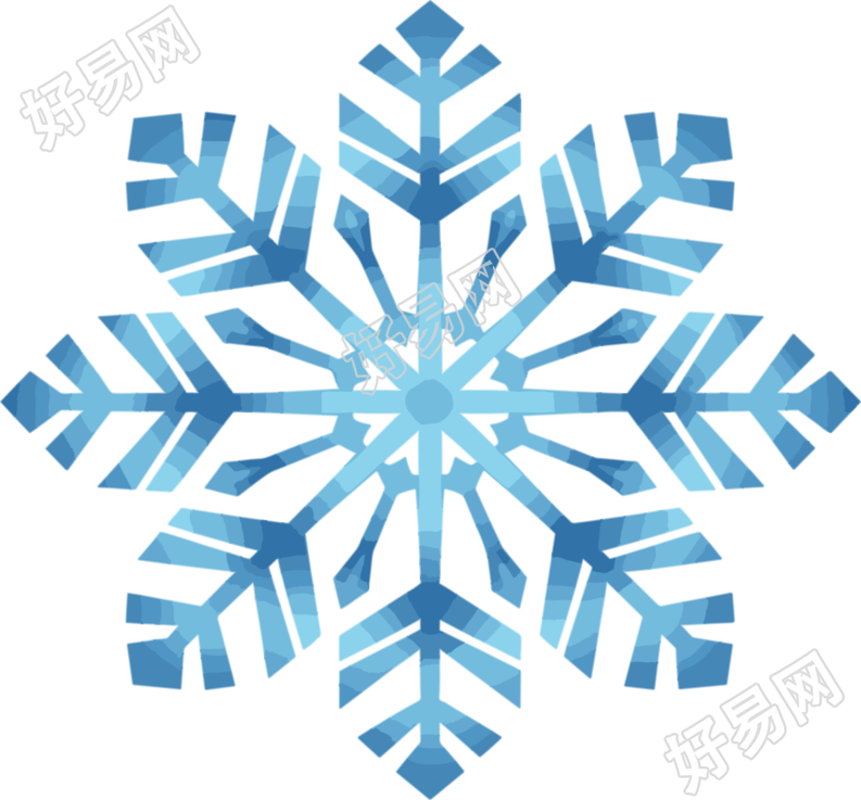 蓝色雪花插画