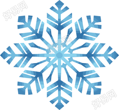 蓝色雪花插画