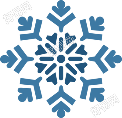蓝色雪花简约设计素材
