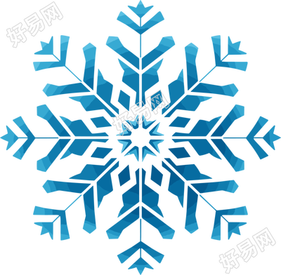 蓝色雪花插画简约设计元素