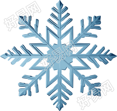 蓝色雪花简约插画
