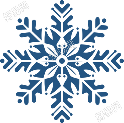 蓝色雪花透明背景图形素材