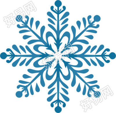 蓝色雪花PNG插画