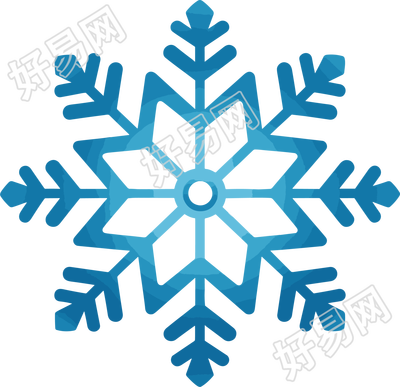 蓝色雪花创意插画设计