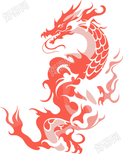中国龙的剪影高清图形素材