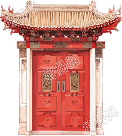 红色大门创意设计素材