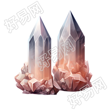 水晶美丽插画设计素材