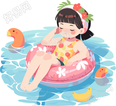 游泳女孩可商用素材