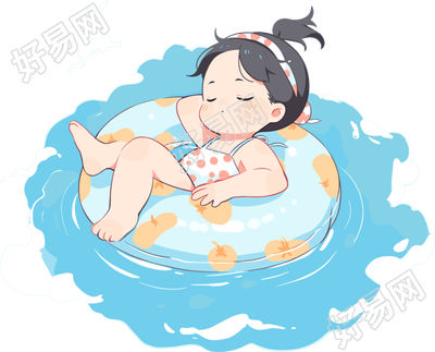 游泳女孩透明背景高清图形素材
